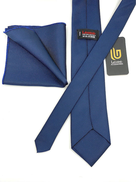 Legend Accessories Synthetic Men's Tie Set Monochrome Navy Blue