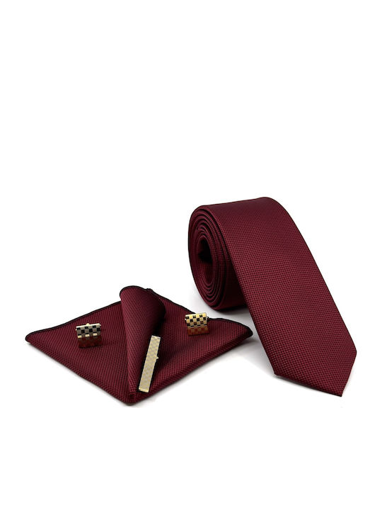 Legend Accessories Synthetic Men's Tie Set Monochrome Burgundy