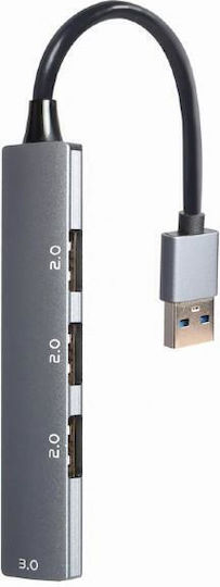 Gembird Hub 4 Ports USB 3.1 with USB-A Connection Silver
