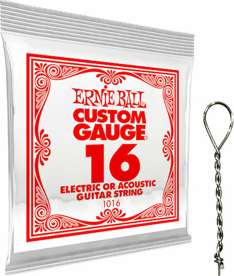 Ernie Ball Plain Loop End Μονή Χορδή Steel Ηλεκτρικής Κιθάρας 16"