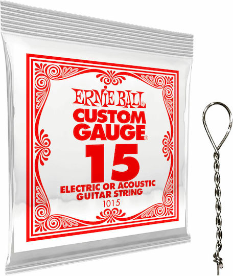 Ernie Ball Single Steel String 15" 015 Loop End