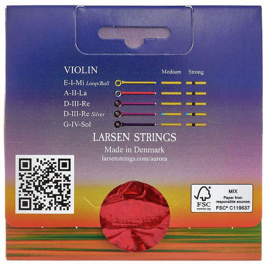 Larsen Single Carbon String for Violin 4/4 7/8 Aurora Violin String Set 4/4 With D Silver Medium