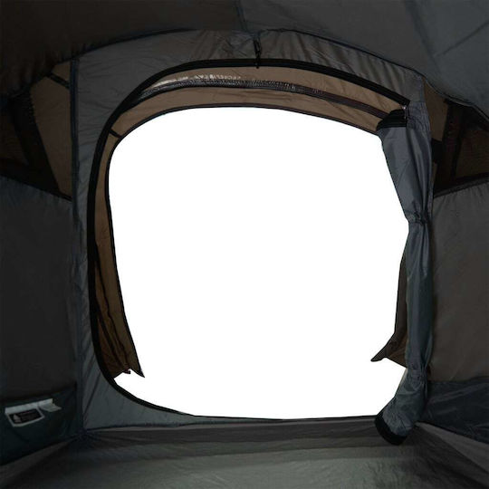 vidaXL Camping Tent Tunnel Brown for 3 People 280x194x115cm