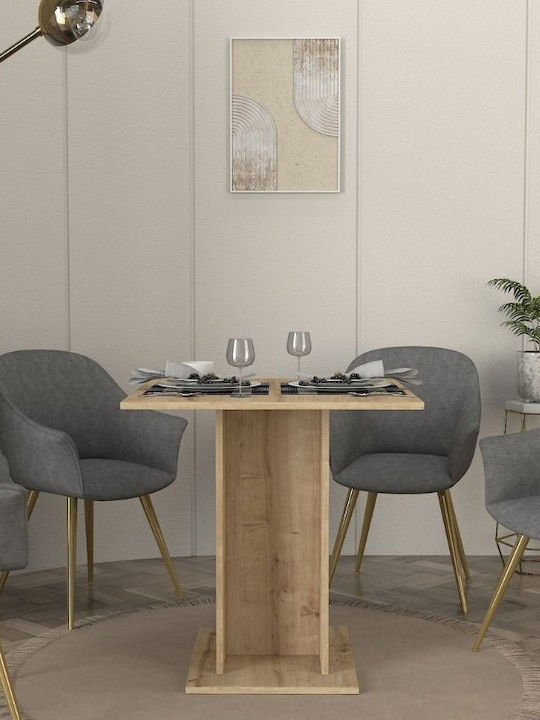 Allos Τετράγωνο Τραπέζι Τραπεζαρίας Ξύλινο Sapphire Oak 75x75x77εκ.