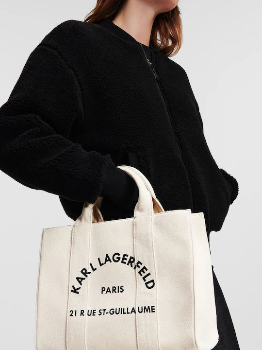 Karl Lagerfeld Rsg Square Medium Γυναικεία Τσάντα Tote Χειρός Μπεζ