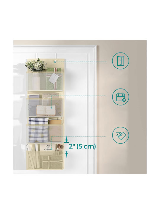 Songmics Door Hook 4 Slots Metallic 33.5x12x100cm