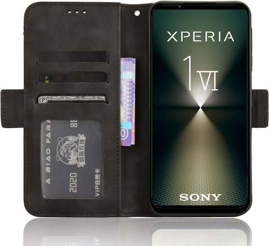 Sony Xperia 1 Vi Flip-Hülle mit Kartenfach Schwarz