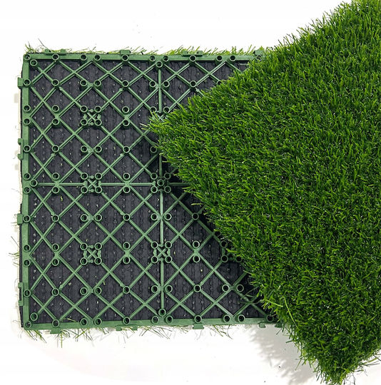 Artificial Grass In Tiles Green Beautiful 30x30cm Connected Pleasant Feet