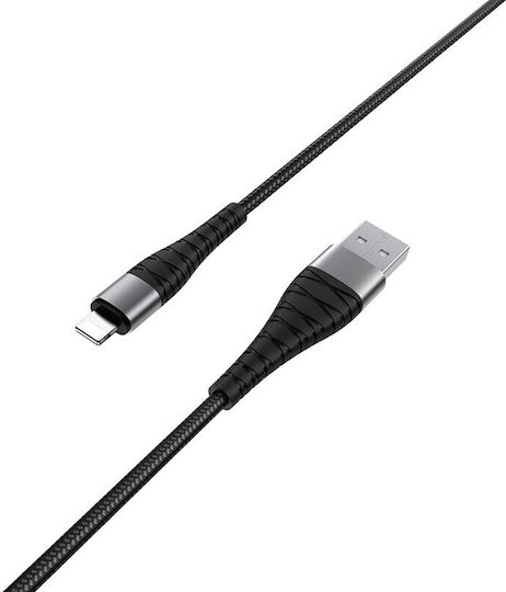 Borofone Braided USB-A to Lightning Cable Black 1m