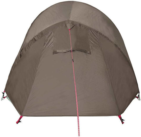 vidaXL Summer Camping Tent Tunnel Brown for 2 People 272x233x90cm