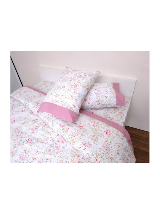 Anna Riska 3002 Σετ Κουβερλί Μονό Βαμβακερό Ροζ 160x240cm 2τμχ