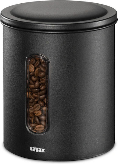 Xavax Box for Coffee Pasta Sugar with Lid Made of Stainless Steel Black 700ml