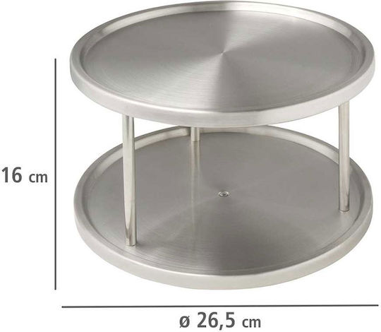 Wenko Drehender Gewürzorganisator Inox auf Drehbarer Basis Grau