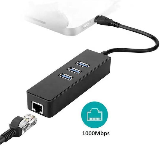 ATC Hub 3 Θυρών USB 2.0 με σύνδεση USB-A / Ethernet
