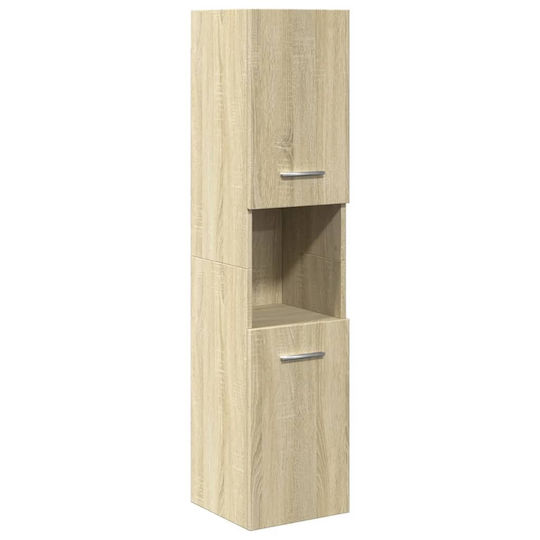 vidaXL Waschtisch mit Waschbecken, Spiegel & Säule L61xB18.5xH39.5cm Sonoma Oak