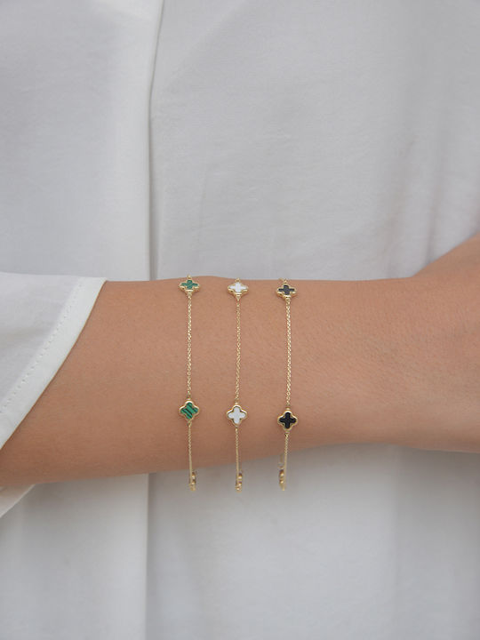 Flower Blossom Women's Bracelet with design Flower made of Gold 14K