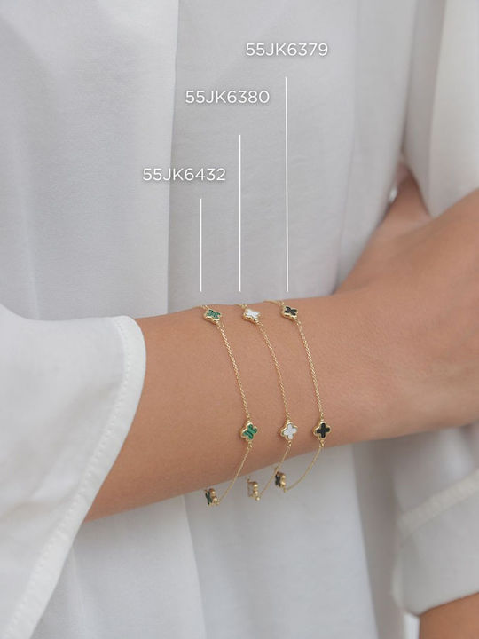 Flower Blossom Women's Bracelet with design Flower made of Gold 14K
