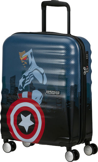 American Tourister Wavebreaker Kabinenreisekoffer Hartschalen Captain America City mit 4 Räder Höhe 55cm