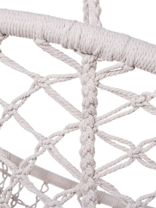 Leagăn Suspendat Fotoliu Din Material Textil Ecru Rezistent Până La 150kg L79xA80xÎ120cm