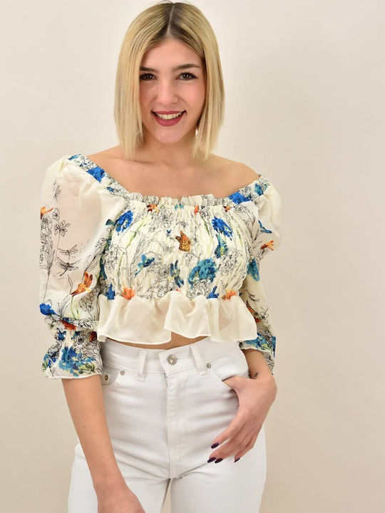 Bluză Damă Bumbac Fără Mâneci Bej