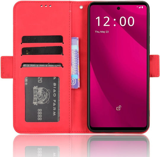 Husă cu clapetă T Phone 2 Pro 5G cu slot pentru card Roșu
