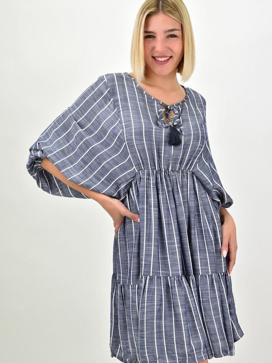 Summer Mini Dress Blue Denim