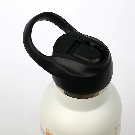 Runbott Kids Water Bottle Thermos Stainless Steel with Straw Non Spill 350ml (Various Designs/Colours)