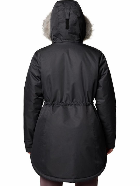 Mountain Ii Mid Insulated Women's Long Parka Jacket Waterproof for Winter with Hood Black