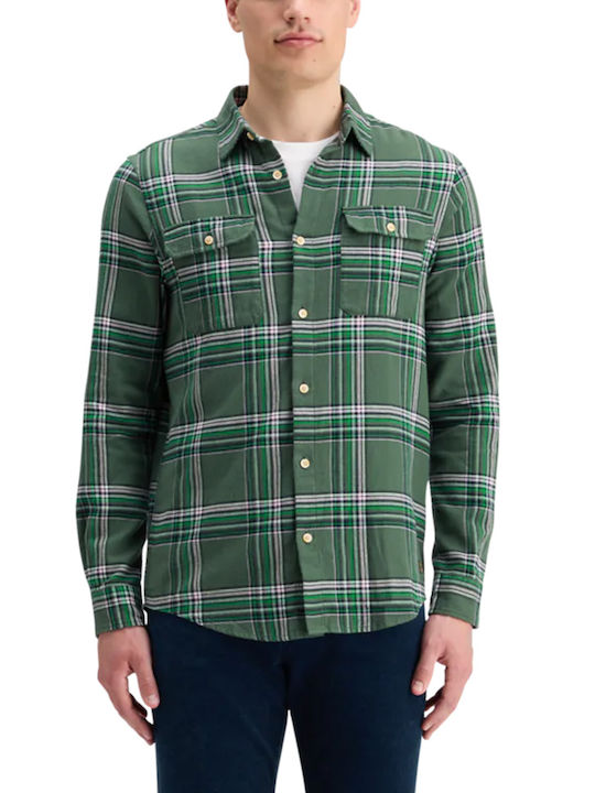 Scotch & Soda Long-sleeved Flannel Shirt Checked Green, Pink, Khaki