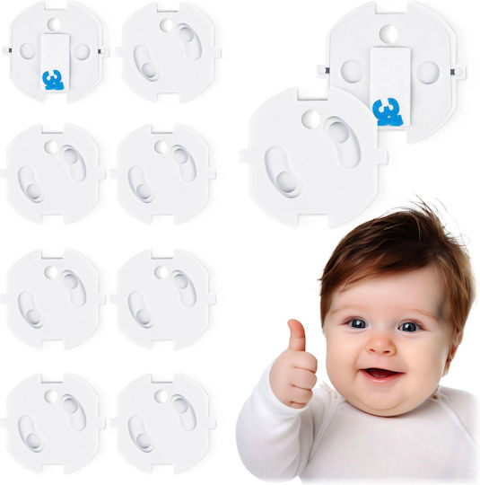 Ricokids Socket Protective Cover Simple Placement made of Plastic in White Color 3.8x3.8x3.8εκ. 10pcs