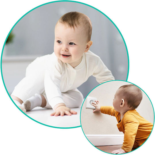 Ricokids Socket Protective Cover Simple Placement made of Plastic in White Color 3.8x3.8x3.8εκ. 10pcs
