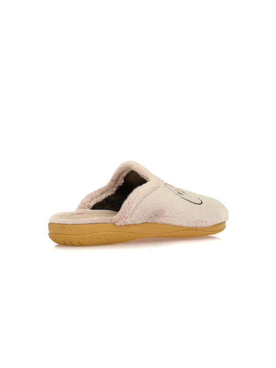 Medies Winter Women's Slippers in Beige color