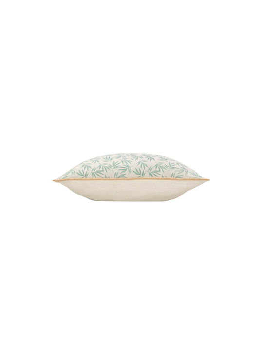 Sofa Cushion L-c Maddy White/Green Leaves 45x45cm