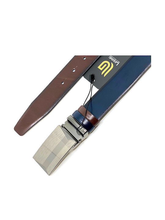 Men's Belt from Artificial Leather Double Sided Navy Blue