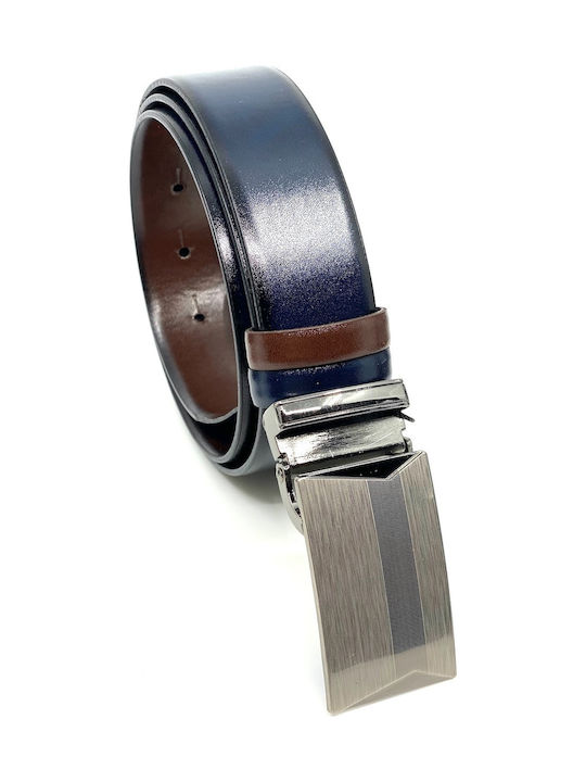Men's Belt from Artificial Leather Double Sided Navy Blue