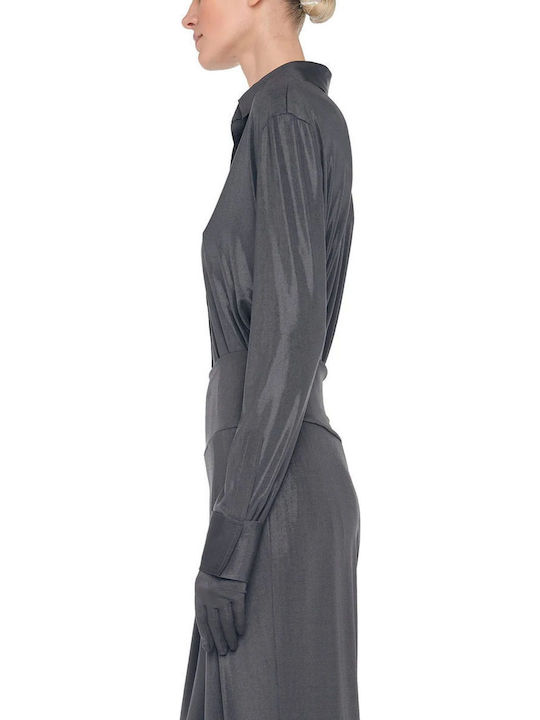 Дълъг ръкав Женска Риза Metallic Grey