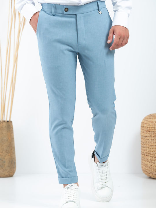 Trousers in Slim Fit Siel