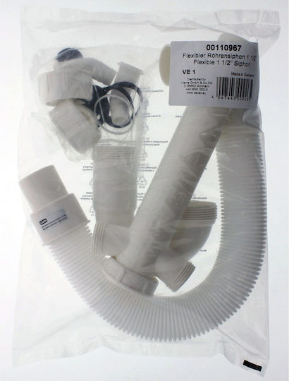 Furtun flexibil Xavax 110967 pentru sifon, compatibil cu mașini de spălat și mașini de spălat vase, conexiune de 1 inch, 34 cm