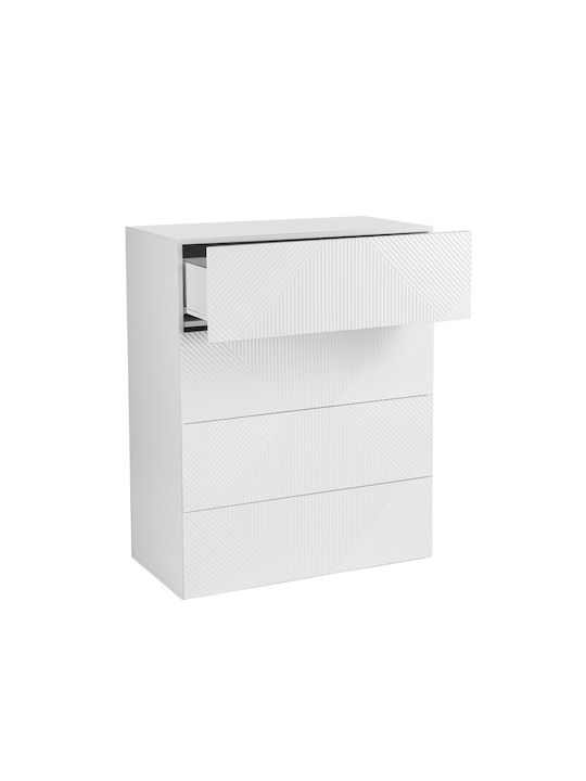 Mezza Wooden Chest of Drawers with 4 Drawers White 85x45x85cm