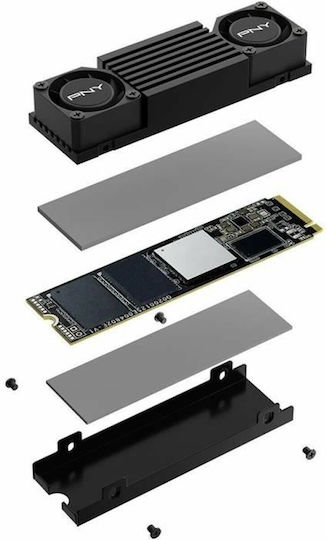 PNY CS3150 SSD 1TB τύπου M.2 με σύνδεση PCI Express 5.0 και Ψύκτρα M280CS3150HS-1TB-RB