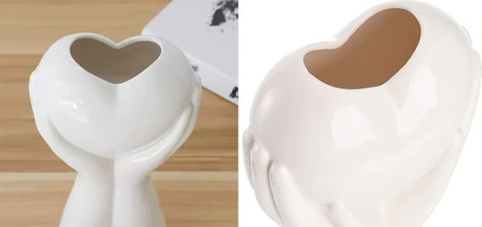 Koart Διακοσμητικό Βάζο Κεραμικό Love Λευκό 10.5xΥ23cm