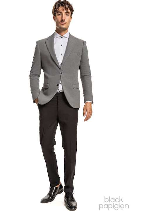 Men's Winter Suit Jacket Slim Fit Gray