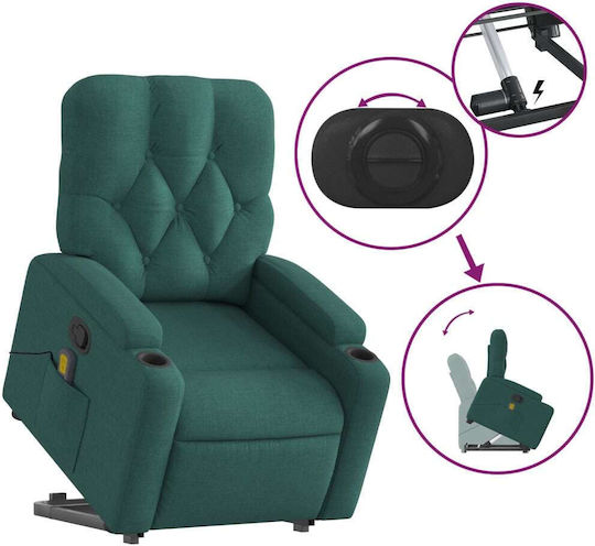 Relaxsessel Friseurwaschbecken mit Fußhocker Dark Green Dark Green 74x86.5x93.5cm