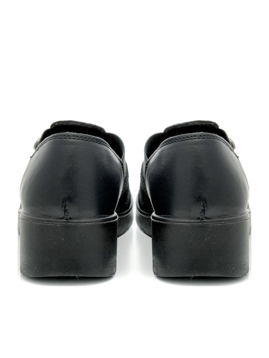 Anatomische Damen Slip-Ons Leder Schwarz