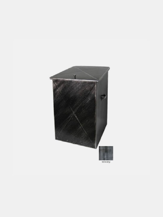 GTMED Metallic Box Wood Storage 37x54x44cm Silver