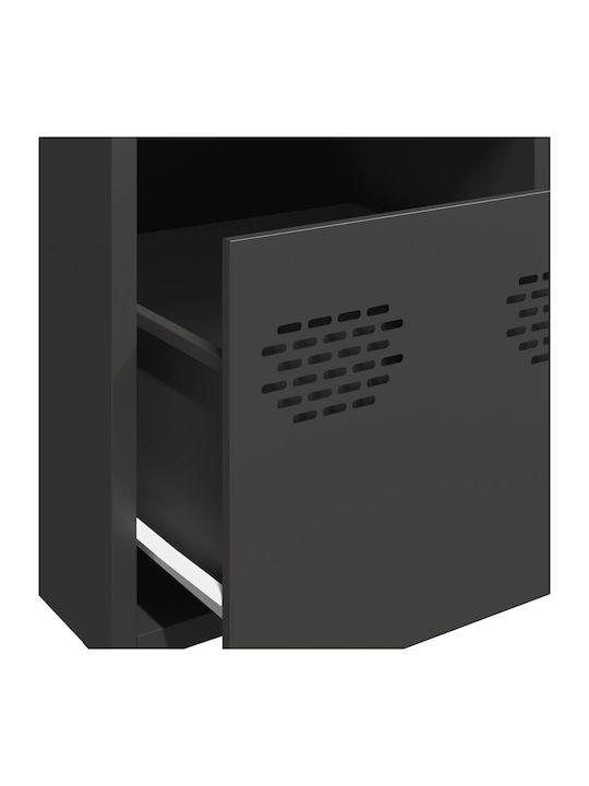 Office Storage Metal Drawer Black Velvet-Black Metal L39xW35xH103.5cm