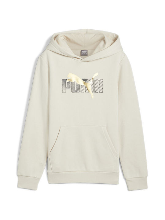 Puma Kids Sweatshirt with Hood Ecru Jr Ess+ Lab