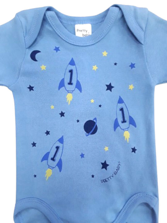 Pretty Baby Baby Bodysuit Short-Sleeved Blue Rocket