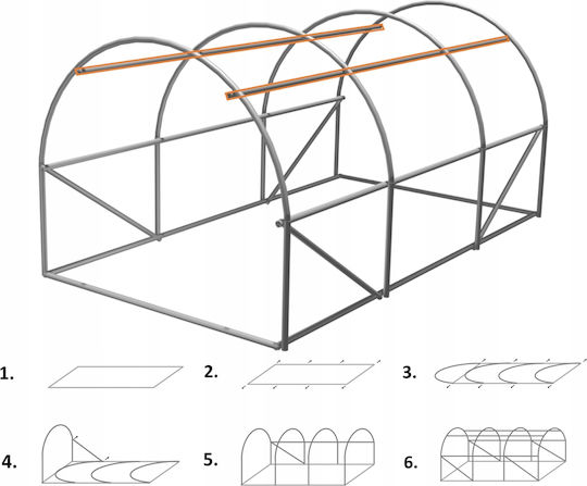 Garten Gewächshaus Tunneltyp Metallrahmen 300x200cm Grün 6qm Zusätzliches Hinteres Fenster