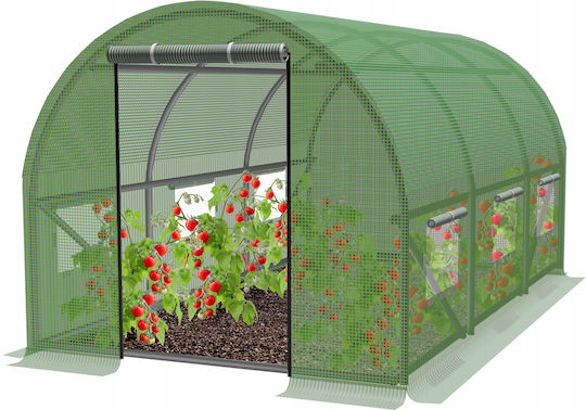 Garden Greenhouse Tunnel Type Metal Frame 300x200cm Green 6sqm